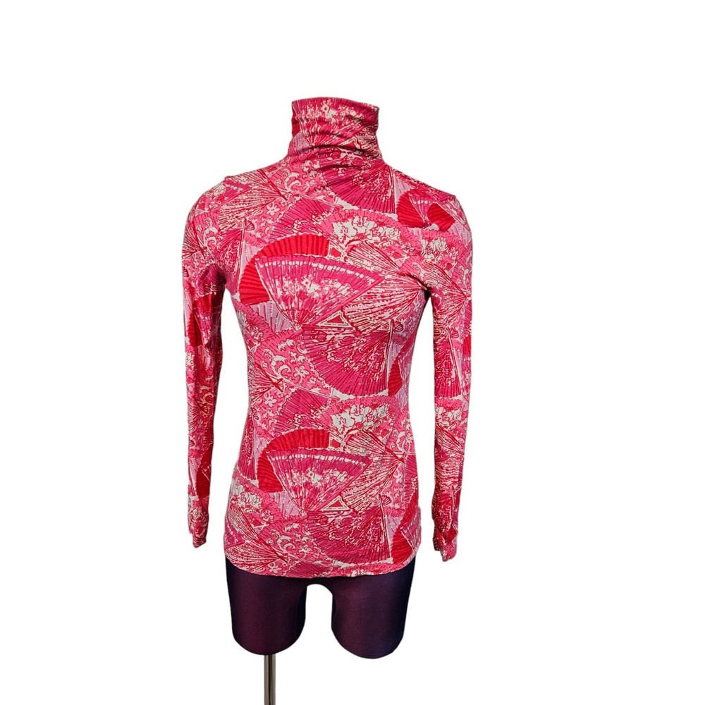 Lilly Pulitzer Hot Pink It's Getting Hot In Here Mock Turtleneck Size Small A15